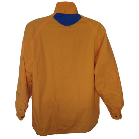Vintage‎ Newport Blue Nautical Rain Windbreaker Jacket Mens M Yellow Zip Y2K - Picture 5 of 8